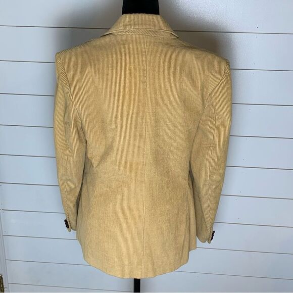 70s Oscar De La Renta Woman’s Mustard Yellow Corduroy Sport Coat VTG size 13/14 - Picture 2 of 12